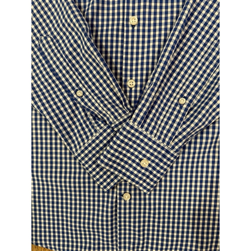 Peter Millar Summer Comfort Buttodown Blue Check Men's Size Large Lightweight - Picture 2 of 6